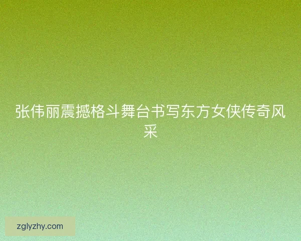 张伟丽震撼格斗舞台书写东方女侠传奇风采