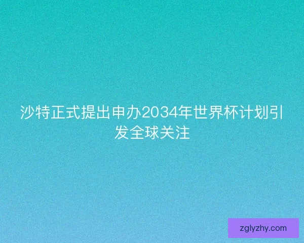 沙特正式提出申办2034年世界杯计划引发全球关注